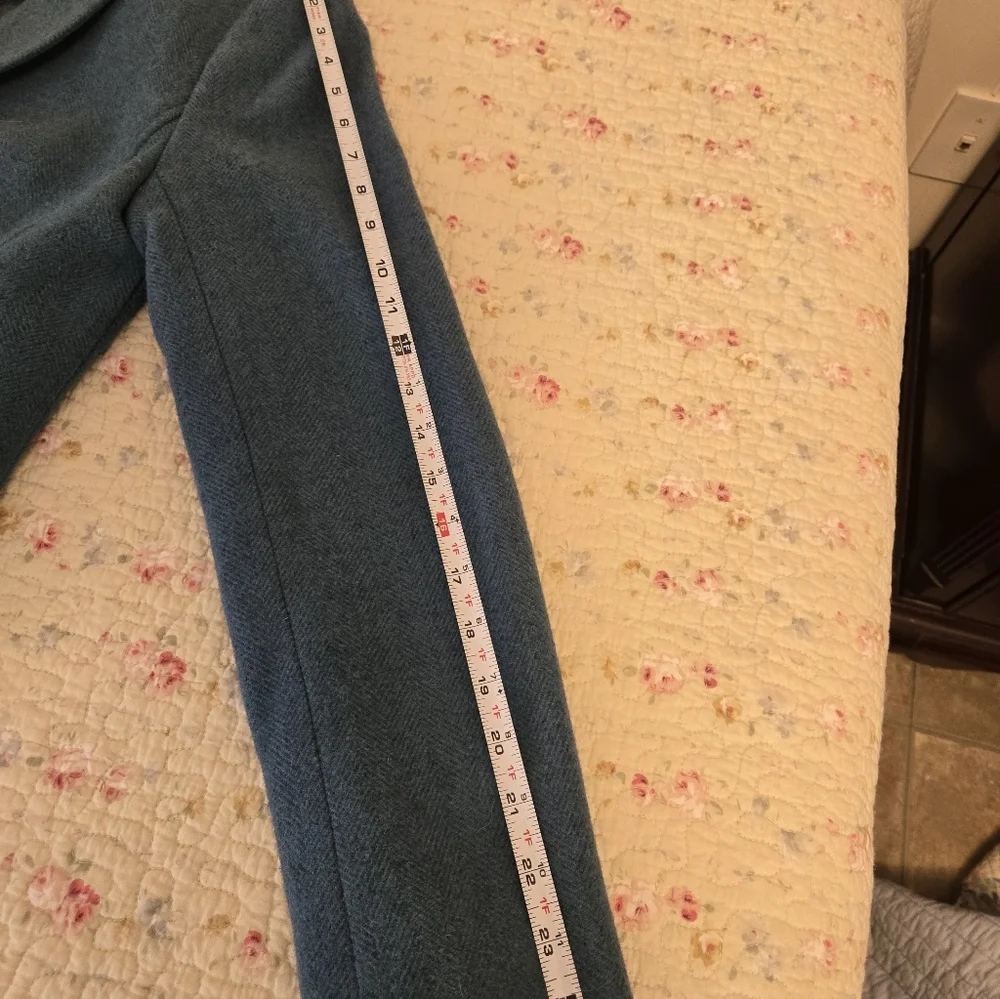 Talbots Teal Shetland Wool Blazor  Size 8 - Picture 8 of 10